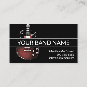 Custom Band Name Rock & Roll Guitar Musician Music Business Card