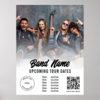 Custom Band Photo Logo QR Code Gigs Tour Dates