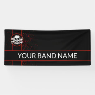 Custom Band Skull Rock Show Music Vinyl Banner
