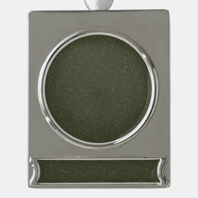Custom Banner Ornament – Moss Green Duo (Front)