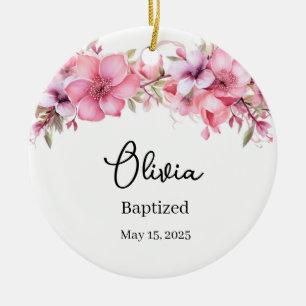 Custom Baptism Ceramic Tree Decoration