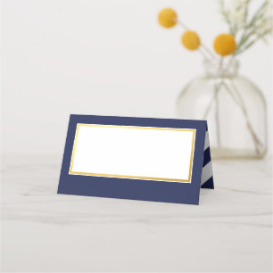 CUSTOM Bar Mitzvah modern navy + gold name SAM Place Card