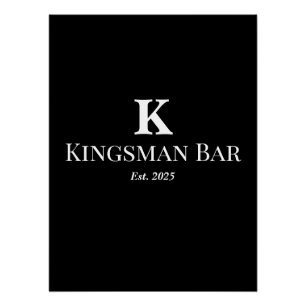 Custom Bar Wall Art with Name & Monogram – Elegant