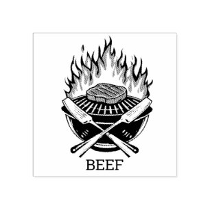 Custom barbecue Beef Wedding Meal Choice Rubber Stamp