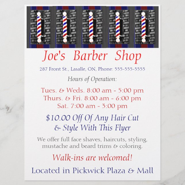Custom Barber Shop / Advertisement / Flyer (Front)