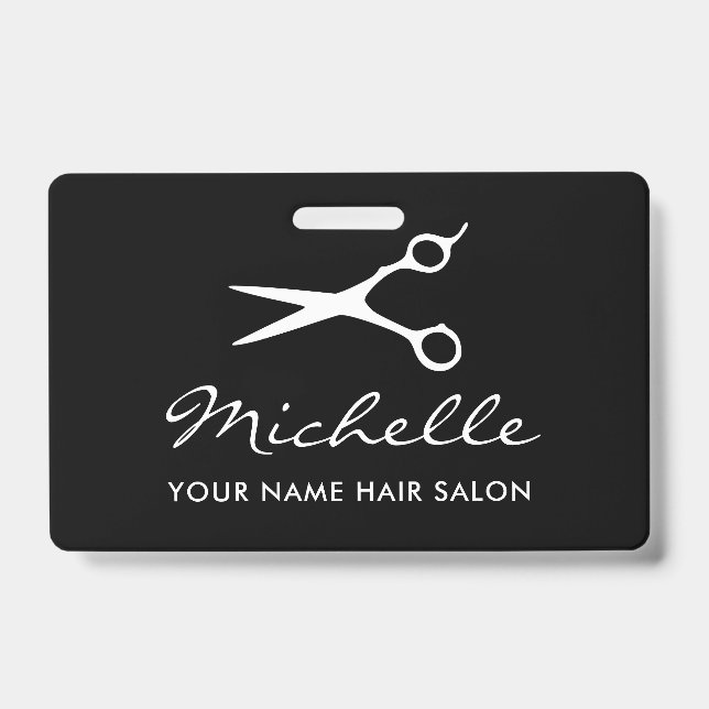 Custom barber shop and hair salon employee name ID badge (Front)