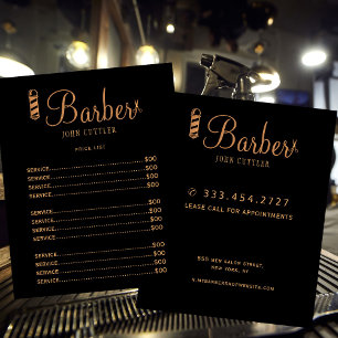 Custom barber shop price list professional logo flyer