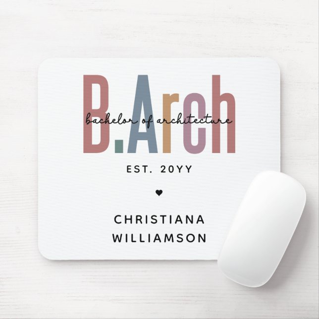 Custom BArch Bachelor of Architecture Graduation Mouse Mat (With Mouse)
