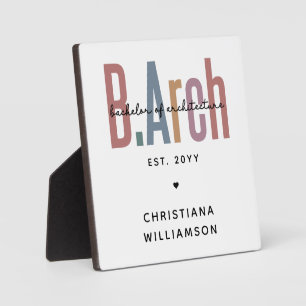 Custom BArch Bachelor of Architecture Graduation Plaque