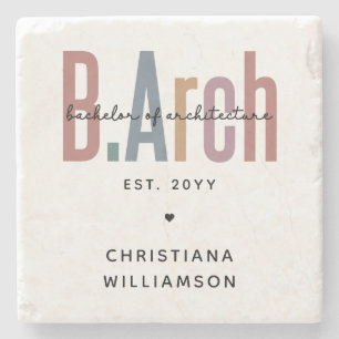 Custom BArch Bachelor of Architecture Graduation Stone Coaster