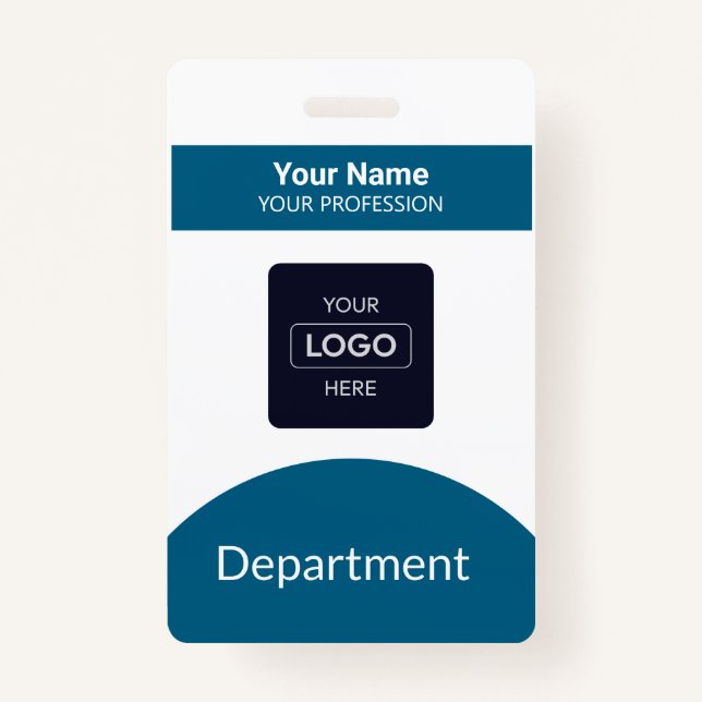 Custom Barcode Business Logo Name Badge ID Badge (Front)