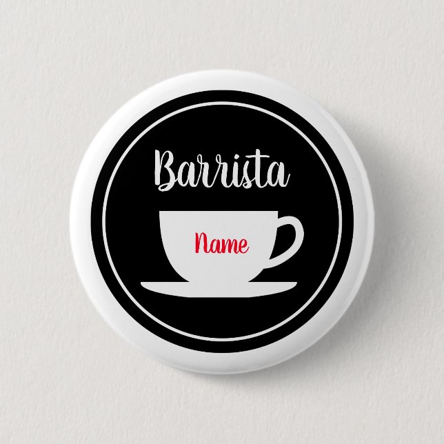 Custom barista name buttons for coffee cafe (Front)