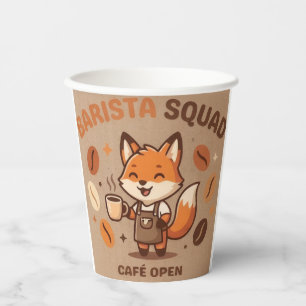 Custom Barista Squad Kraft Coffee Sleeve Paper Cups