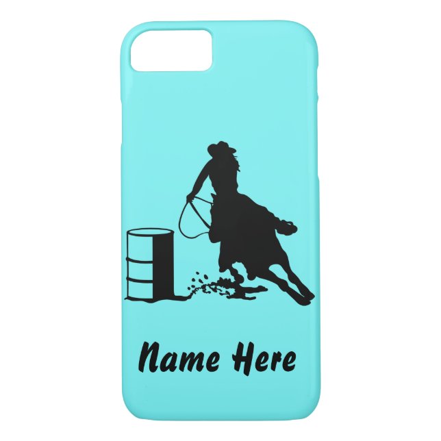 Custom Barrel Racer Cowgirl Rodeo Phone Case (Back)