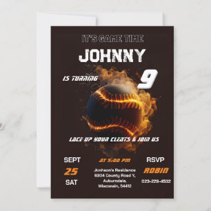 Custom Baseball Birthday For boy Invitation