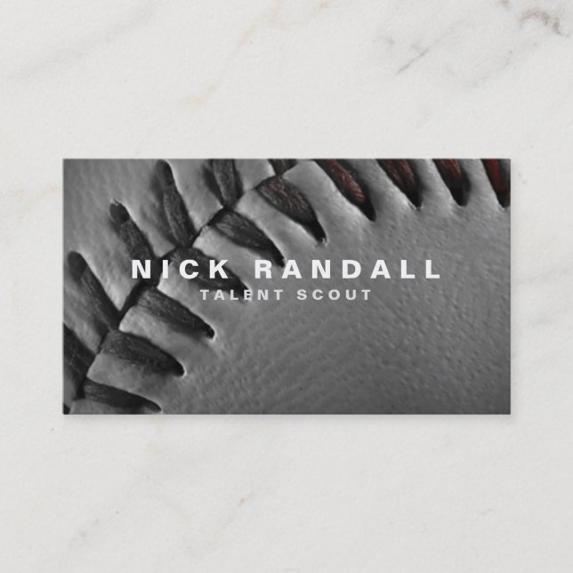 Custom Baseball Black Business Card (Front)