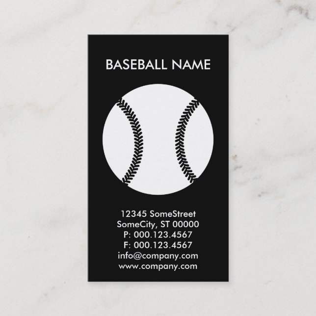 custom baseball business business card (Front)