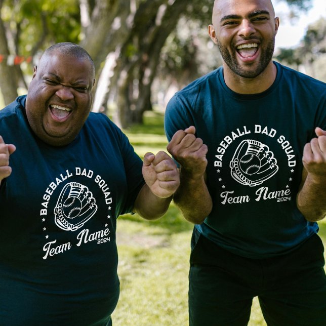 Custom Baseball Dad Squad with Team Name Number T-Shirt (Custom Baseball Dad Squad with Team Name Number T-Shirt)