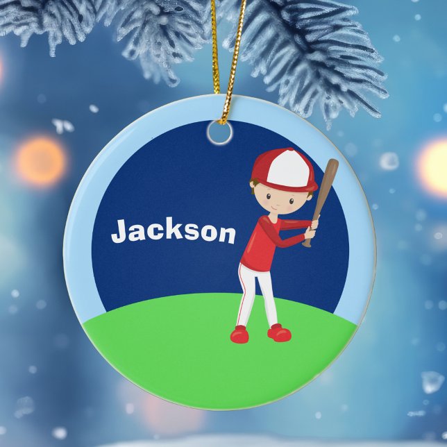 Custom Baseball Kid Ceramic Tree Decoration (Creator Uploaded)
