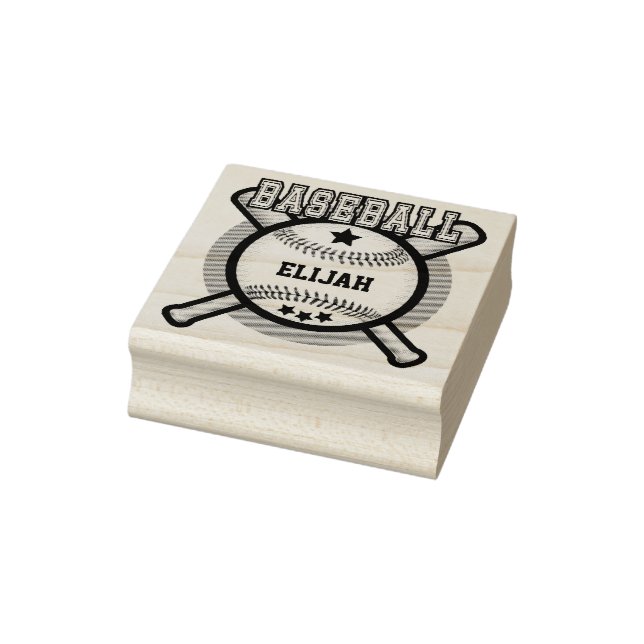 Custom Baseball Logo Rubber Stamp (Stamp)