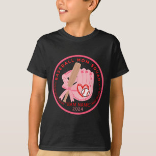 Custom Baseball Mom Squad Personailzed Team Name T T-Shirt