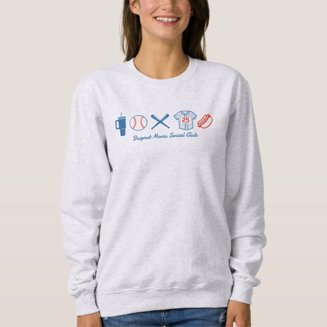 Custom Baseball Mum Cute Softball Mama Sweatshirt (Front)