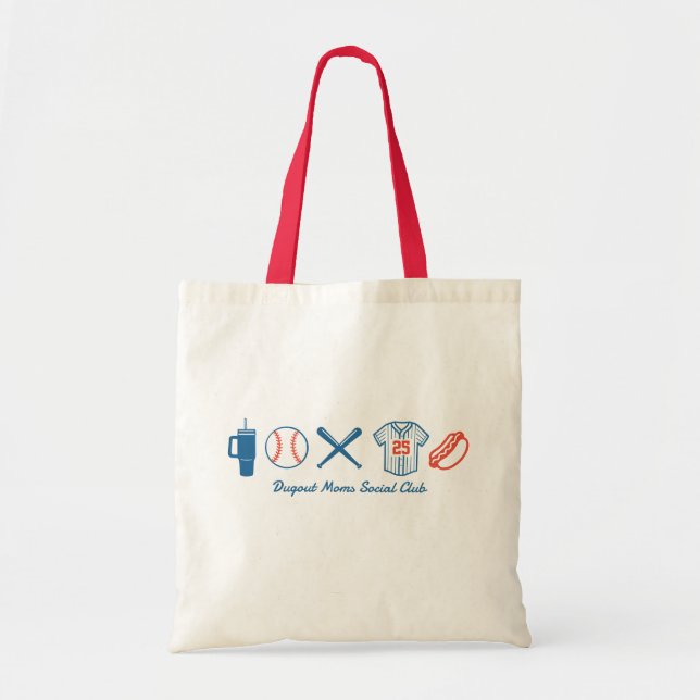 Custom Baseball Mum Cute Softball Mama Tote Bag (Front)