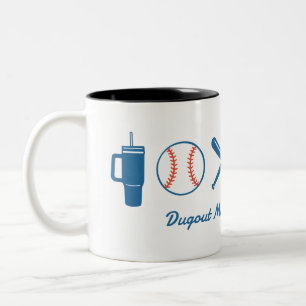 Custom Baseball Mum Cute Softball Mama Two-Tone Coffee Mug