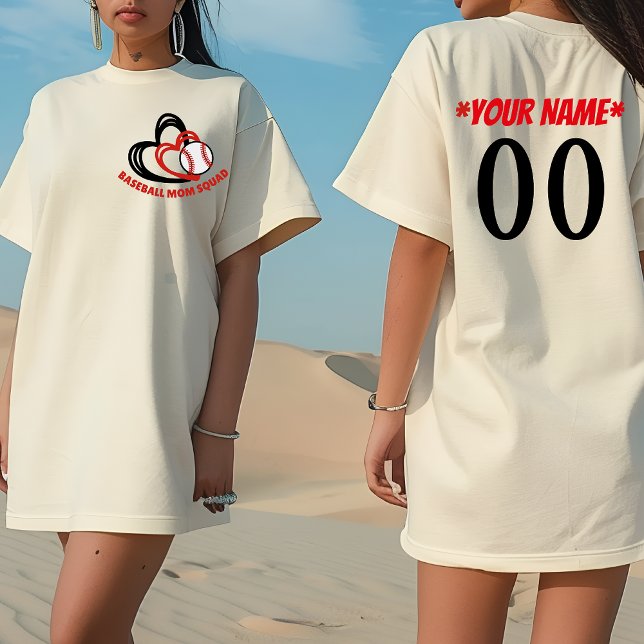 Custom Baseball Mum Personalised Team Squad  T-Shirt (Baseball Mom Shirt)