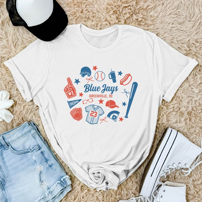 Custom Baseball Mum Proud Softball Mama Game Day T-Shirt (Creator Uploaded)