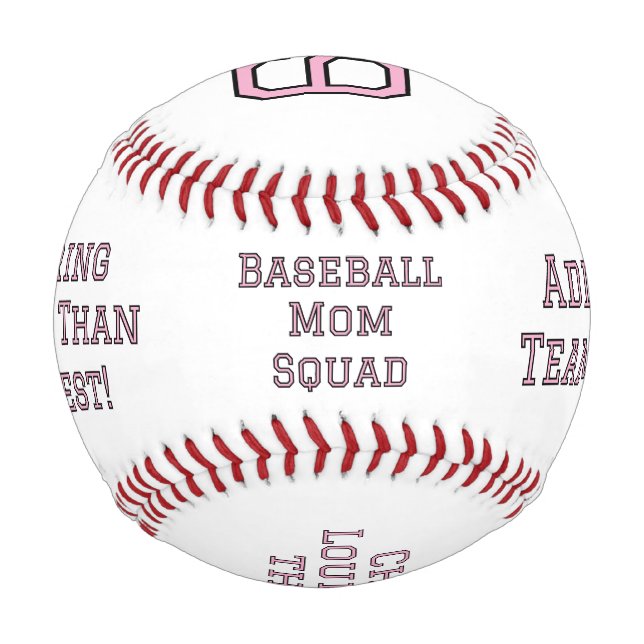 Custom Baseball Mum Squad, Customised Baseball (Front)