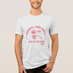 Custom Baseball Mum Squad T-shirt Perfect Gift Tri-Blend Shirt