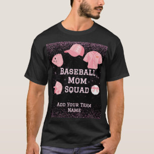 Custom Baseball Mum Squad, Team Number And Name T-Shirt