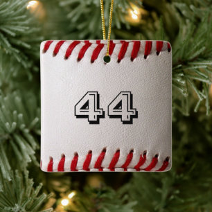 Custom Baseball Number Art – High-Def Sports Photo Ceramic Ornament