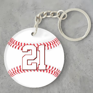 Custom Baseball Player Jersey Number or Initials Key Ring