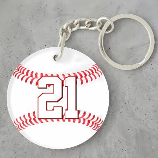 Custom Baseball Player Jersey Number or Initials Key Ring