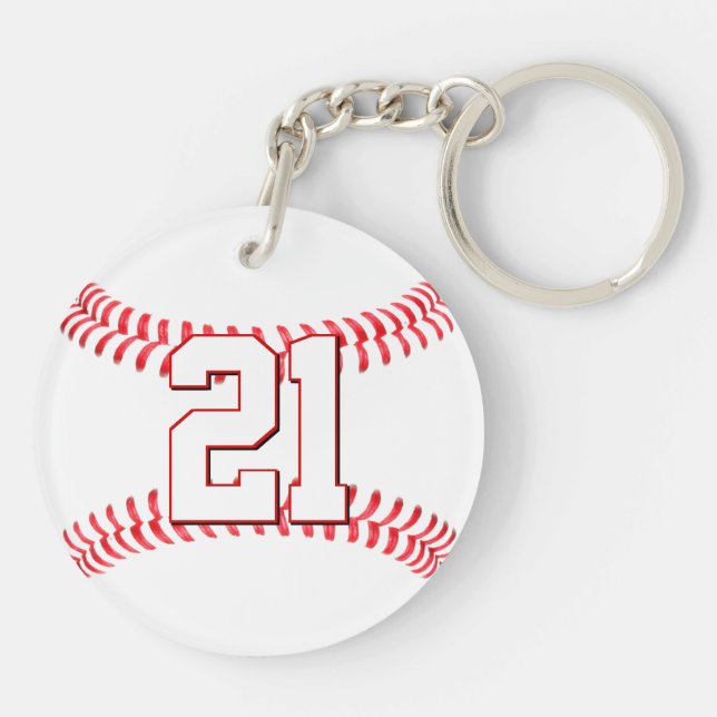 Custom Baseball Player Jersey Number or Initials Key Ring (Back)