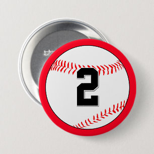 Custom Baseball Player Jersey Number & Team Colour 7.5 Cm Round Badge