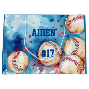 Custom Baseball Player Theme Party Large Gift Bag
