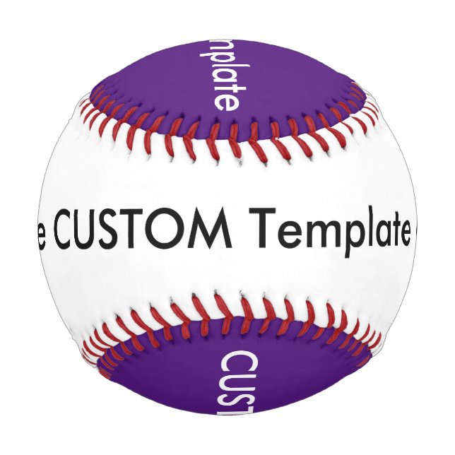 Custom Baseball, Regulation Size WHITE & PURPLE Baseball (Front)