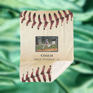 Custom Baseball Rustic Photo Sherpa Blanket