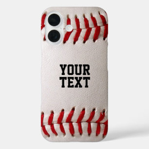 Custom Baseball Stitches & Leather Sports Graphic iPhone 16 Case