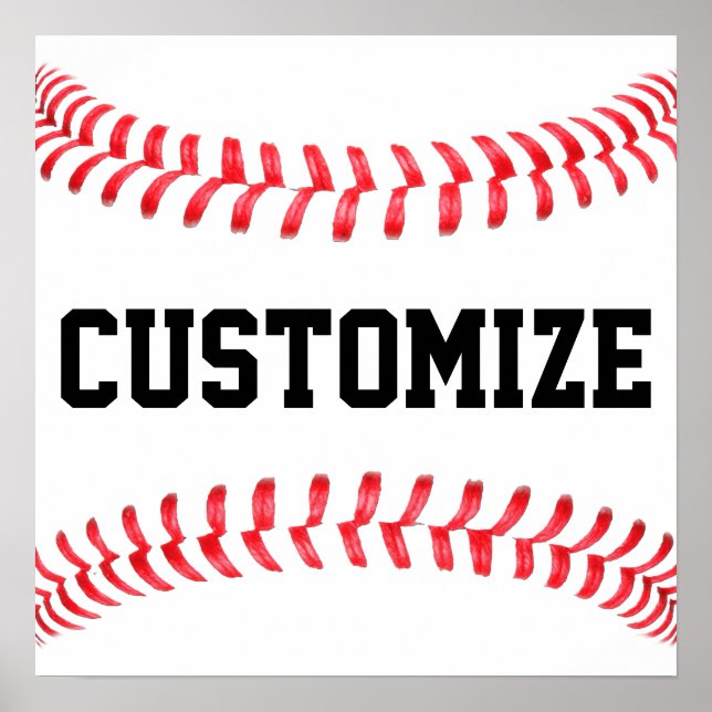 Custom Baseball Team or Player Name Poster (Front)