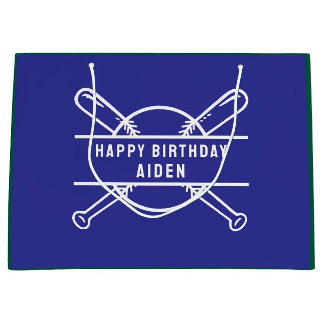 Custom Baseball Theme Party  Large Gift Bag (Front)