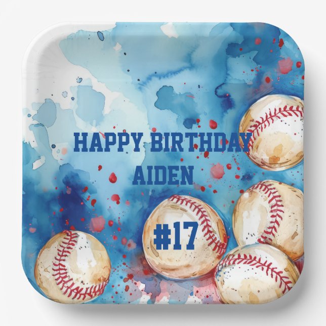 Custom Baseball Theme Party  Paper Plate (Front)