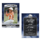 Custom Baseball Trading Card Blue Silver Stadium