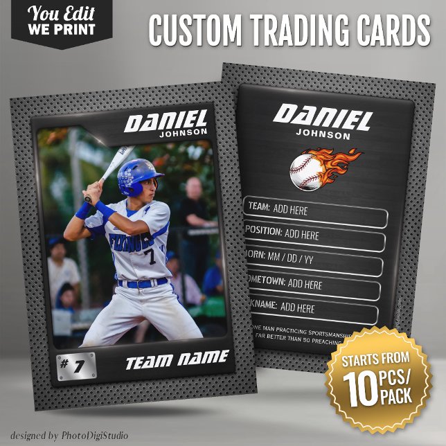 Custom Baseball Trading Card Graphite 10 pcs/pack  (Custom Baseball Trading Card Graphite 10 pcs/pack)