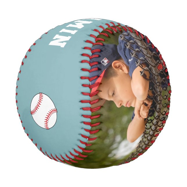 Custom Baseball with Name Number Photo Kids (Angled)
