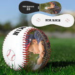 Custom Baseball with Name Number Photo Kids<br><div class="desc">Custom Baseball with Name Number Photo Kids Black and White. This custom baseball is a perfect gift for a baseball player, teammate, coach. Personalise it with your photo, team name, your name, your number and the year. Great keepsake to remember your favourite sport. To customise the ball click the customise...</div>