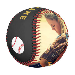 Custom Baseball with Team Name Number Photo